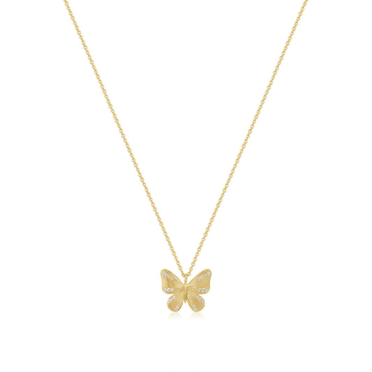 14k Gold Butterfly Pendant Necklace