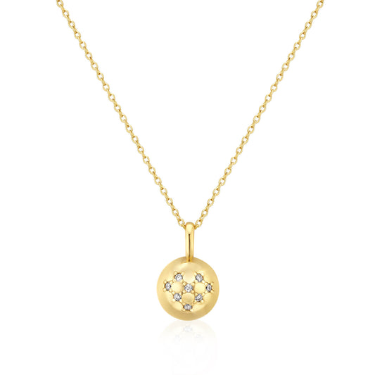14k Gold Dome Pendant Necklace