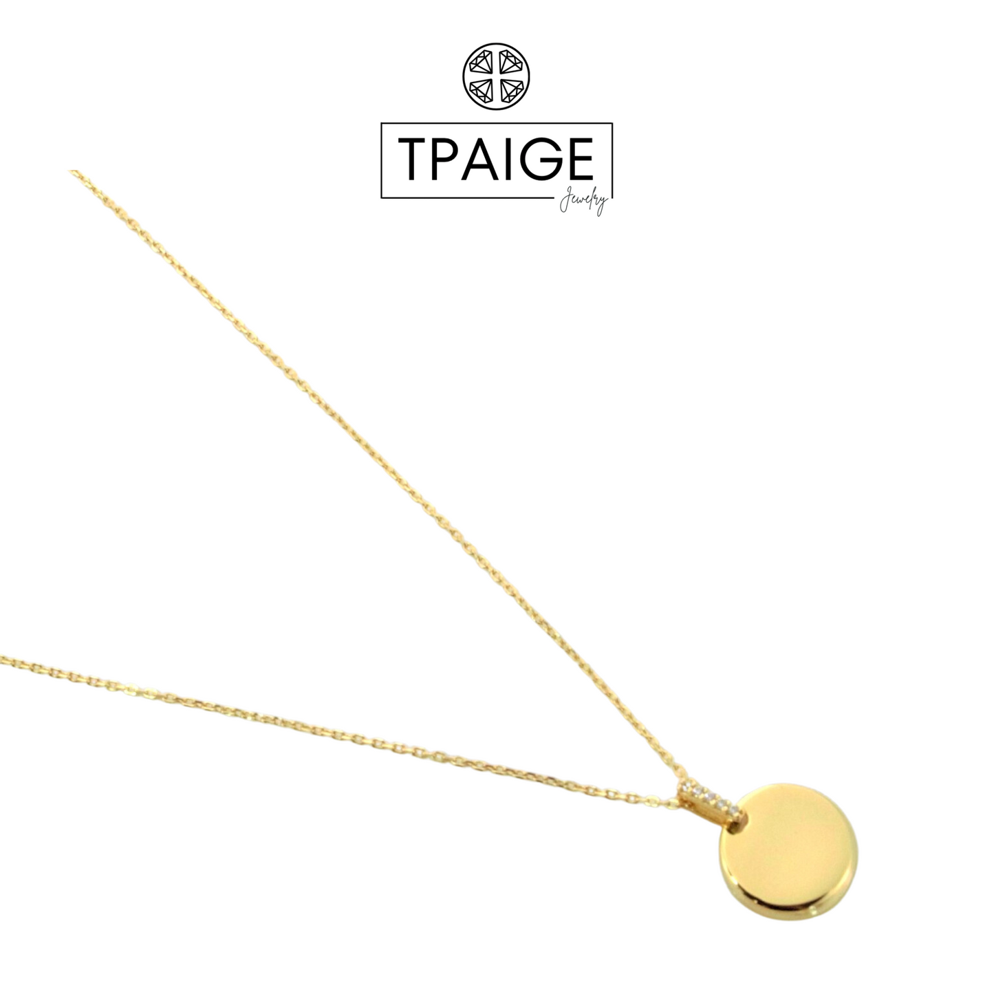 14k Gold Mini Circle Pendant Necklace