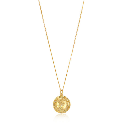 Double Sided 18k Gold Coin Necklace