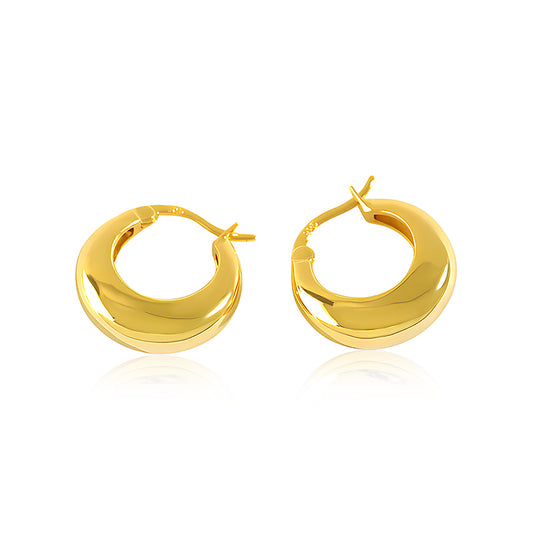 Hoops 1 - 18K Gold Vermeil Earrings Crescent Moon Hoops