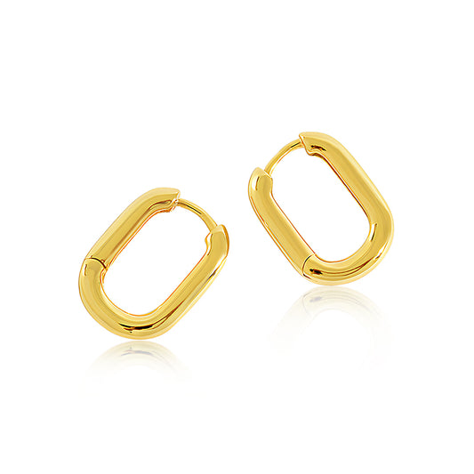 Small U-Link 18k Gold Huggie Earrings