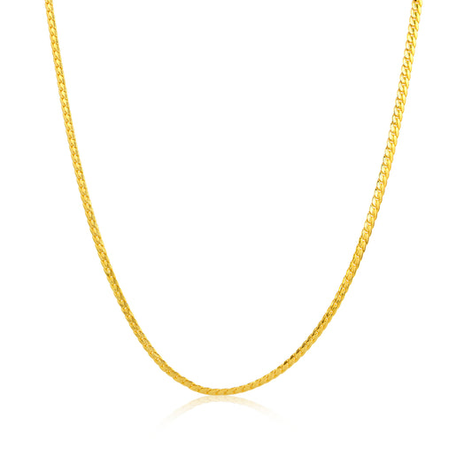 22" Beveled Curb 18k Gold Chain Necklace