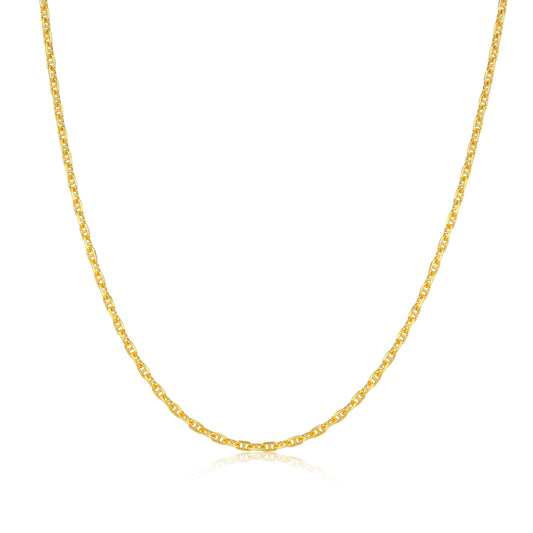 Necklace 3 - 18k Gold Vermeil Mini Mariner Link Chain Choker Necklace (9)
