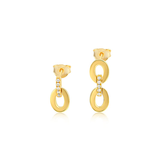 Asymmetrical 18k Gold Stud Earrings